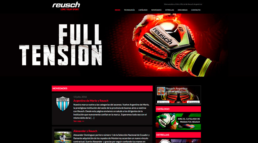 Diseño Sitio web Reusch